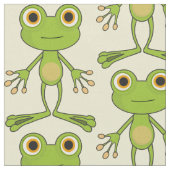 Frösche, Grüne Tiere niedliche Kinderschablone Stoff (Nahaufnahme)