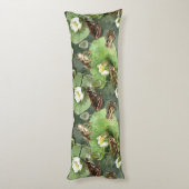 Frösche - grüne und weiße Wasserlilien Seitenschläferkissen (Rückseite (Vertikal))