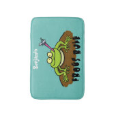 Frösche herrschen lustig-grüner Frosch-Cartoon Badematte (Vorderseite Vertikal)