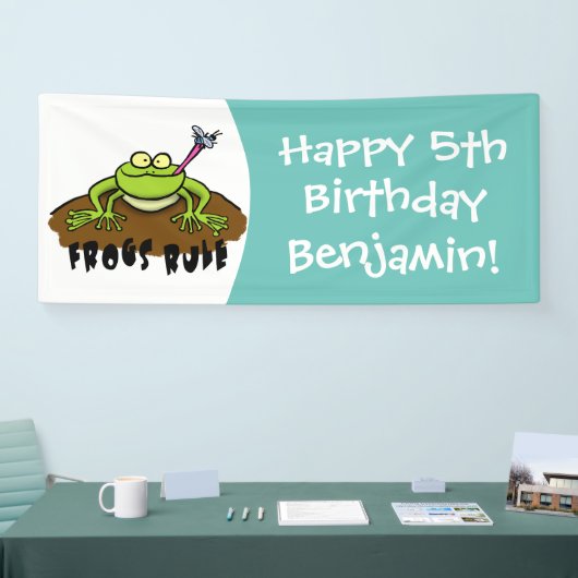Frösche herrschen lustig-grüner Frosch-Cartoon Banner (Messe)