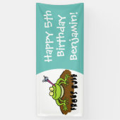 Frösche herrschen lustig-grüner Frosch-Cartoon Banner (Vertikal)