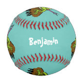 Frösche herrschen lustig-grüner Frosch-Cartoon Baseball (Vorderseite)