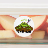 Frösche herrschen lustig-grüner Frosch-Cartoon Etiketten (Befestigt)