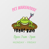 Frösche herrschen lustig-grüner Frosch-Cartoon Fensteraufkleber (Blatt)