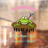 Frösche herrschen lustig-grüner Frosch-Cartoon Fensteraufkleber (Blatt 2)