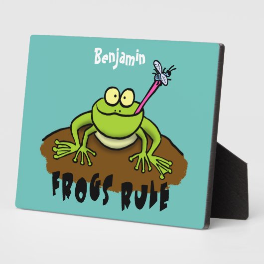 Frösche herrschen lustig-grüner Frosch-Cartoon Fotoplatte (Seite)