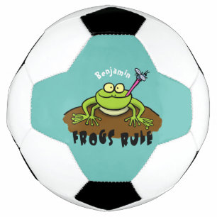 Frösche herrschen lustig-grüner Frosch-Cartoon Fußball