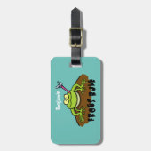 Frösche herrschen lustig-grüner Frosch-Cartoon Gepäckanhänger (Vorderseite vertikal)