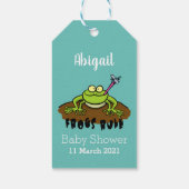 Frösche herrschen lustig-grüner Frosch-Cartoon Geschenkanhänger (Rückseite)