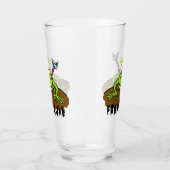 Frösche herrschen lustig-grüner Frosch-Cartoon Glas (Links)