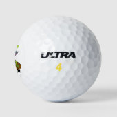 Frösche herrschen lustig-grüner Frosch-Cartoon Golfball (Logo)