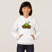 Frösche herrschen lustig-grüner Frosch-Cartoon Hoodie (Vorne ganz)