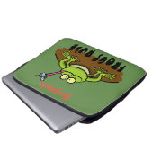 Frösche herrschen lustig-grüner Frosch-Cartoon Laptopschutzhülle (Vorne Knopf)