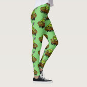 Frösche herrschen lustig-grüner Frosch-Cartoon Leggings (Rechts)
