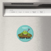 Frösche herrschen lustig-grüner Frosch-Cartoon Magnet (In Situ (Geschirrspüler))