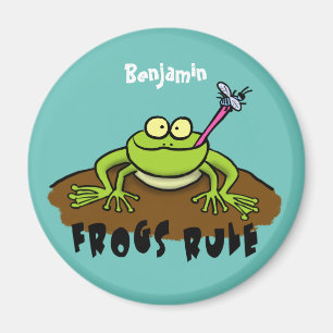Frösche herrschen lustig-grüner Frosch-Cartoon Magnet
