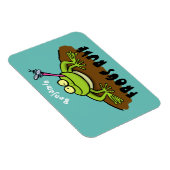 Frösche herrschen lustig-grüner Frosch-Cartoon Magnet (Rechte Seite)