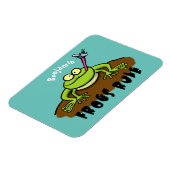 Frösche herrschen lustig-grüner Frosch-Cartoon Magnet (Linke Seite)