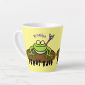 Frösche herrschen lustig-grüner Frosch-Cartoon Milchtasse (Linke Ecke)
