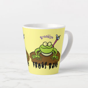 Frösche herrschen lustig-grüner Frosch-Cartoon Milchtasse