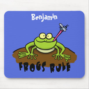 Frösche herrschen lustig-grüner Frosch-Cartoon Mousepad