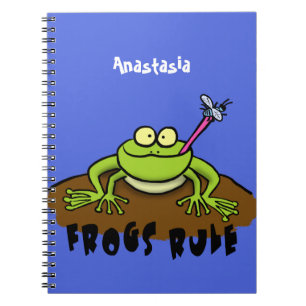 Frösche herrschen lustig-grüner Frosch-Cartoon Notizblock
