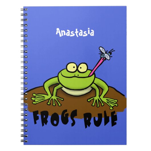 Frösche herrschen lustig-grüner Frosch-Cartoon Notizblock (Vorderseite)
