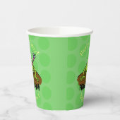 Frösche herrschen lustig-grüner Frosch-Cartoon Pappbecher (Links)