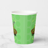 Frösche herrschen lustig-grüner Frosch-Cartoon Pappbecher (Rechts)