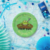 Frösche herrschen lustig-grüner Frosch-Cartoon Pappteller (Party)