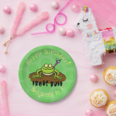 Frösche herrschen lustig-grüner Frosch-Cartoon Pappteller (Party)