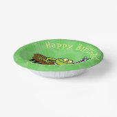 Frösche herrschen lustig-grüner Frosch-Cartoon Pappteller (Gewinkelt)