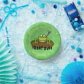 Frösche herrschen lustig-grüner Frosch-Cartoon Pappteller (Party)