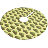 Frösche herrschen lustig-grüner Frosch-Cartoon Polyester Weihnachtsbaumdecke (Schrägansicht)