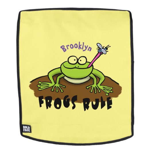 Frösche herrschen lustig-grüner Frosch-Cartoon Rucksack (Abnehmbare Front)