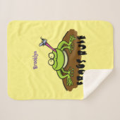 Frösche herrschen lustig-grüner Frosch-Cartoon Sherpadecke (Vorderseite (Horizontal))