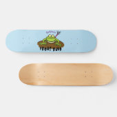 Frösche herrschen lustig-grüner Frosch-Cartoon Skateboard (Horizontal)