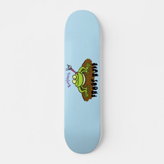 Frösche herrschen lustig-grüner Frosch-Cartoon Skateboard (Vorne)