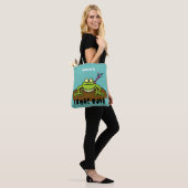 Frösche herrschen lustig-grüner Frosch-Cartoon Tasche (Am Model)