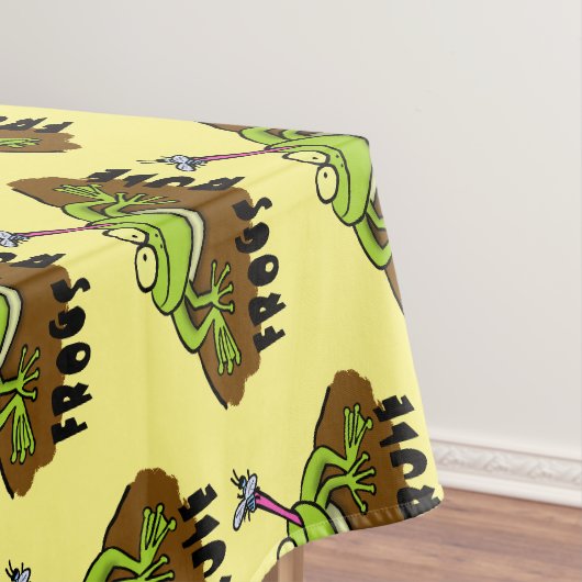 Frösche herrschen lustig-grüner Frosch-Cartoon Tischdecke (Beispiel)