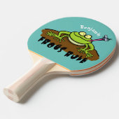 Frösche herrschen lustig-grüner Frosch-Cartoon Tischtennis Schläger (Vorderseite)