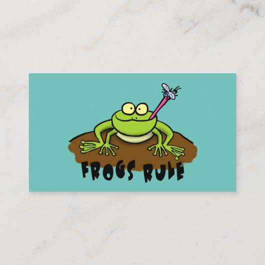 Frösche herrschen lustig-grüner Frosch-Cartoon Visitenkarte (Rückseite)