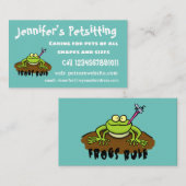 Frösche herrschen lustig-grüner Frosch-Cartoon Visitenkarte (Vorne/Hinten)