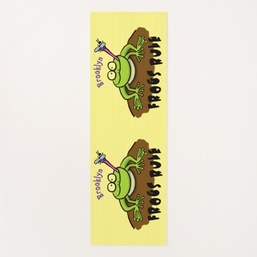 Frösche herrschen lustig-grüner Frosch-Cartoon Yogamatte (Vorderseite)