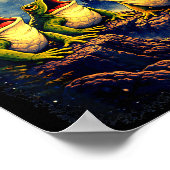 Frösche heulen am Mond Bergwald Meme Poster (Ecke)