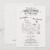 Frösche Hochzeit am See Hochzeitstanz Einladung (Vorne/Hinten)