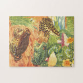 Frösche Illustration Vintage Kinderbuch Puzzle (Horizontal)