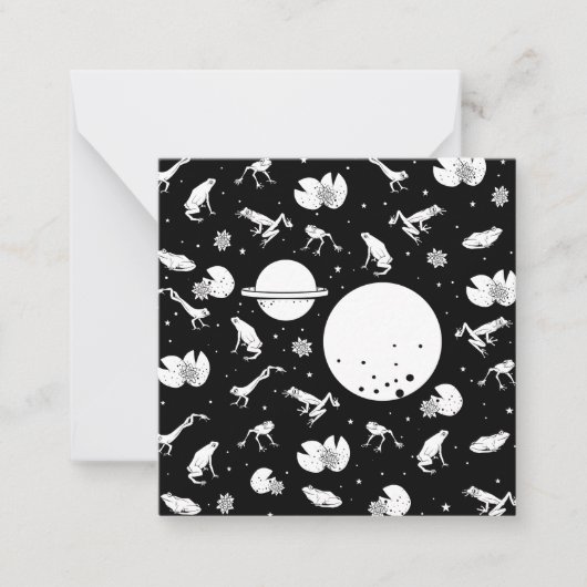 Frösche im Weltraum Mitteilungskarte (Vorderseite)