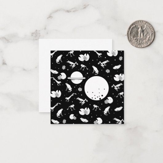 Frösche im Weltraum Mitteilungskarte (Vorderseite/Rückseite Beispiel)