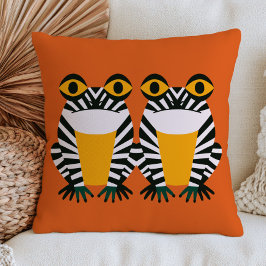 Frösche im Zebramuster Funky Animal Maximalist Kissen